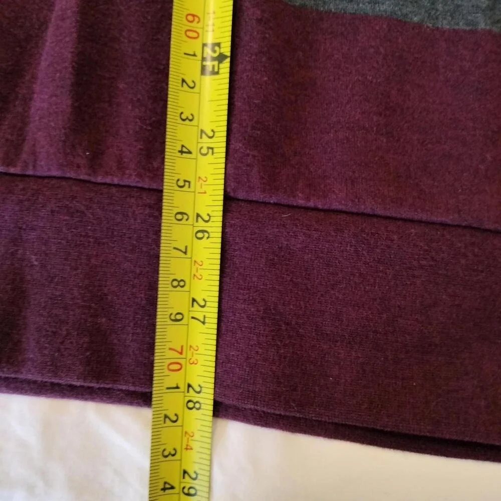 Polo Ralph Lauren Mens 1/4 Zip Sweater Long Sleeve Maroon Red Gray Striped XL